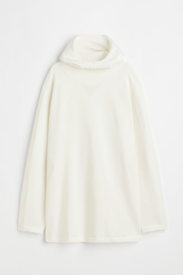 H&M Knitted Mid Layer Hoodie Cream