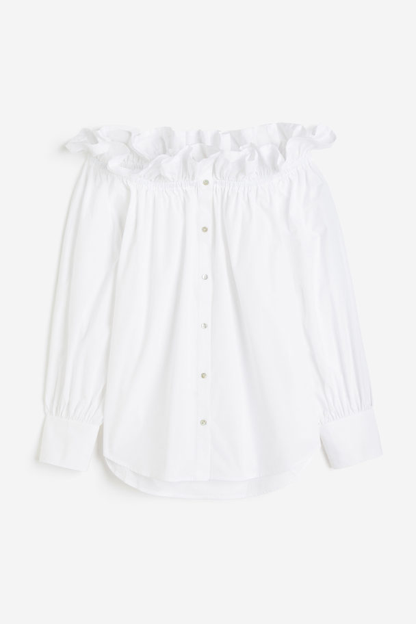 H&M Off-the-shoulder Blouse White