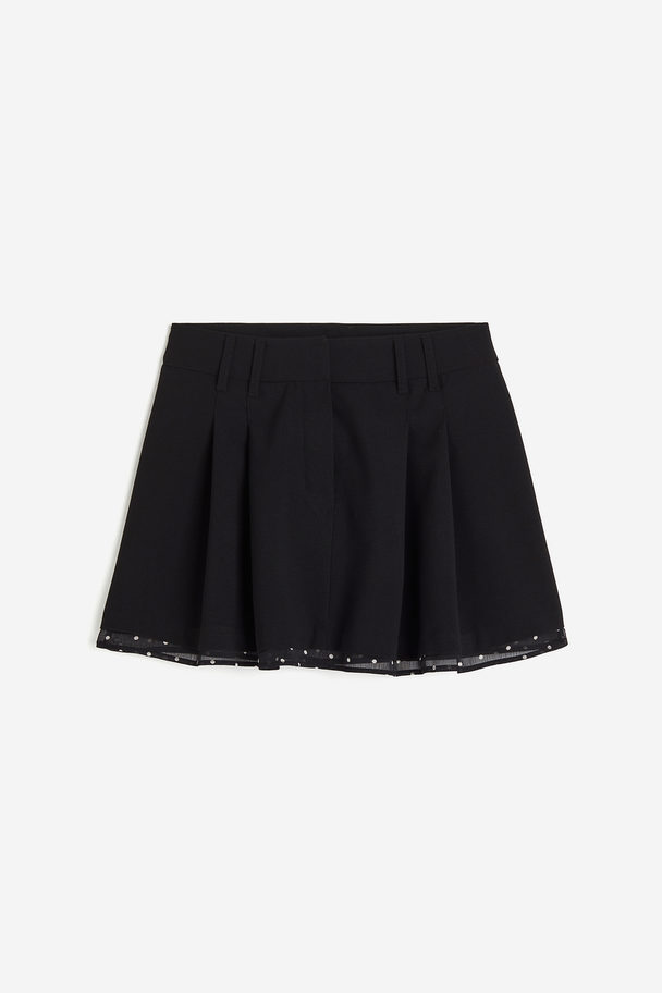 H&M Pleated Mini Skirt Black