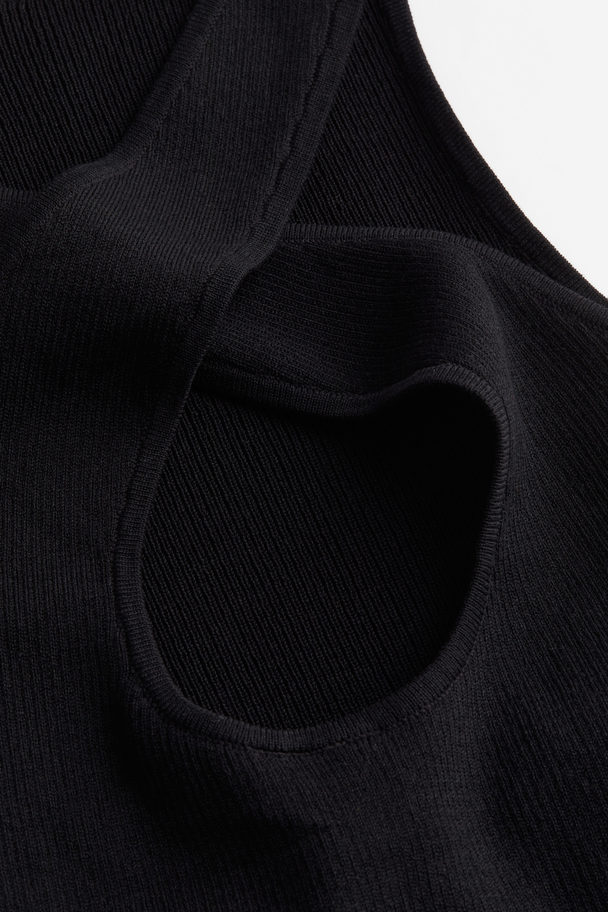 H&M Rib-knit Cross-back Vest Top Black