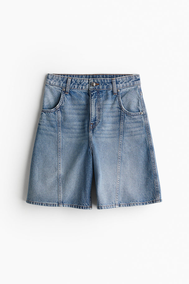 H&M High Denim Short Licht Denimblauw