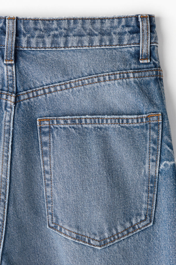 H&M High Denim Short Licht Denimblauw