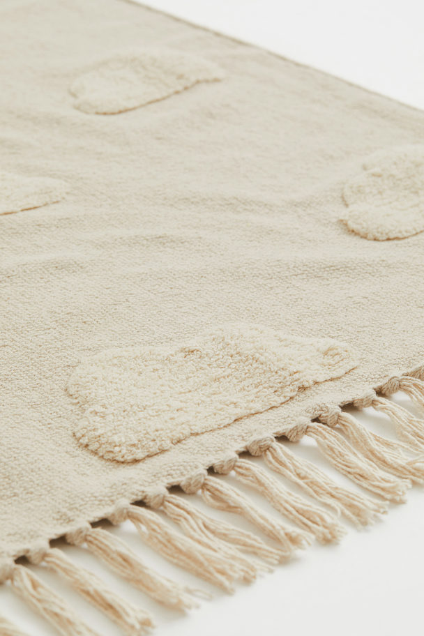 H&M HOME Tufted-pattern Cotton Rug Natural White