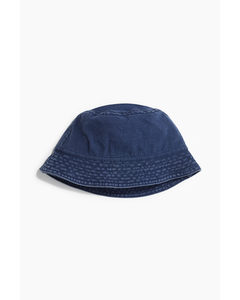 Bucket Hat aus Baumwolle Denimblau