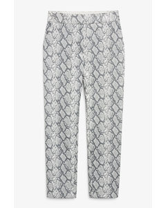 Faux Leather Trousers Snakeskin