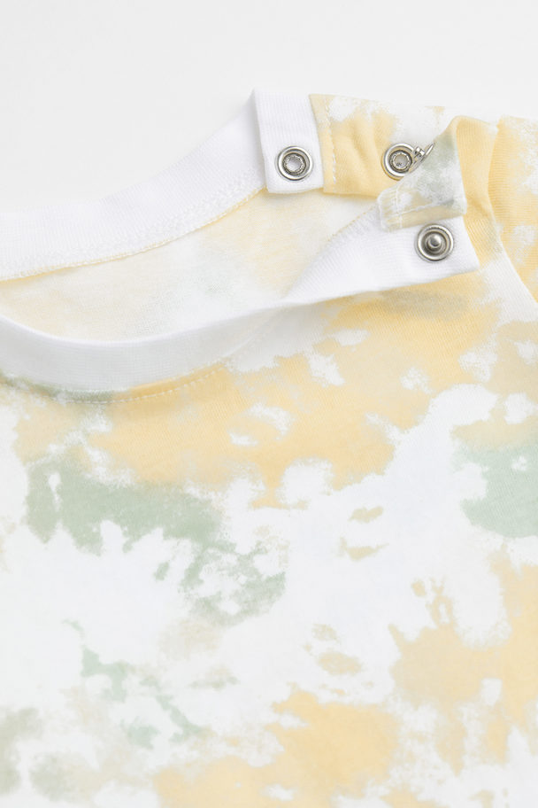 H&M Tie-dye-patterned Pyjamas Yellow/tie-dye