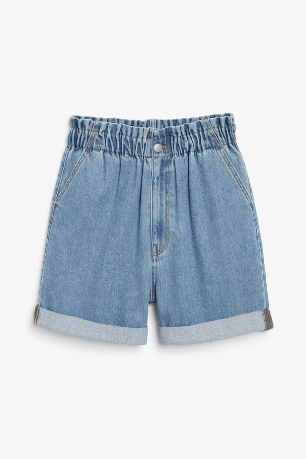 Monki Paperback-Jeans-Shorts Mittelblau