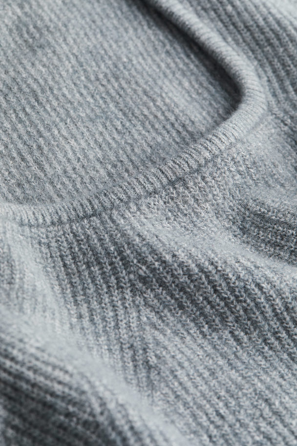 H&M Rib-knit Jumper Blue-grey
