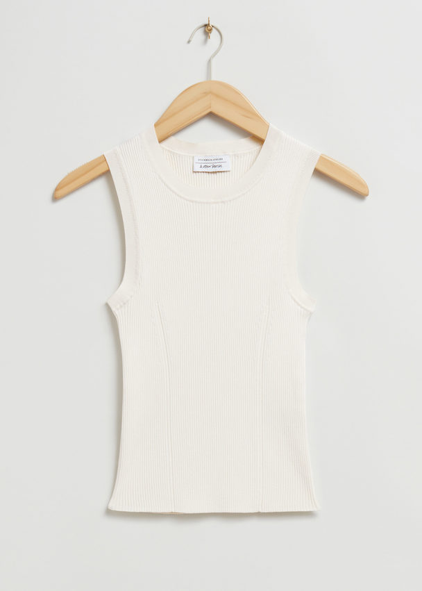 & Other Stories Ribbed Knit Tank Top White