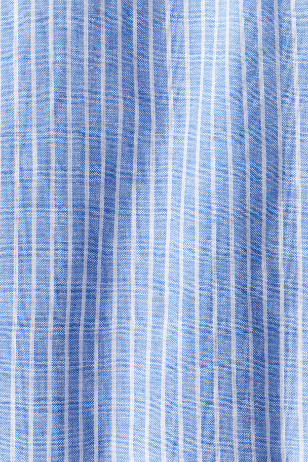 H&M Linen-blend Dress Blue/striped