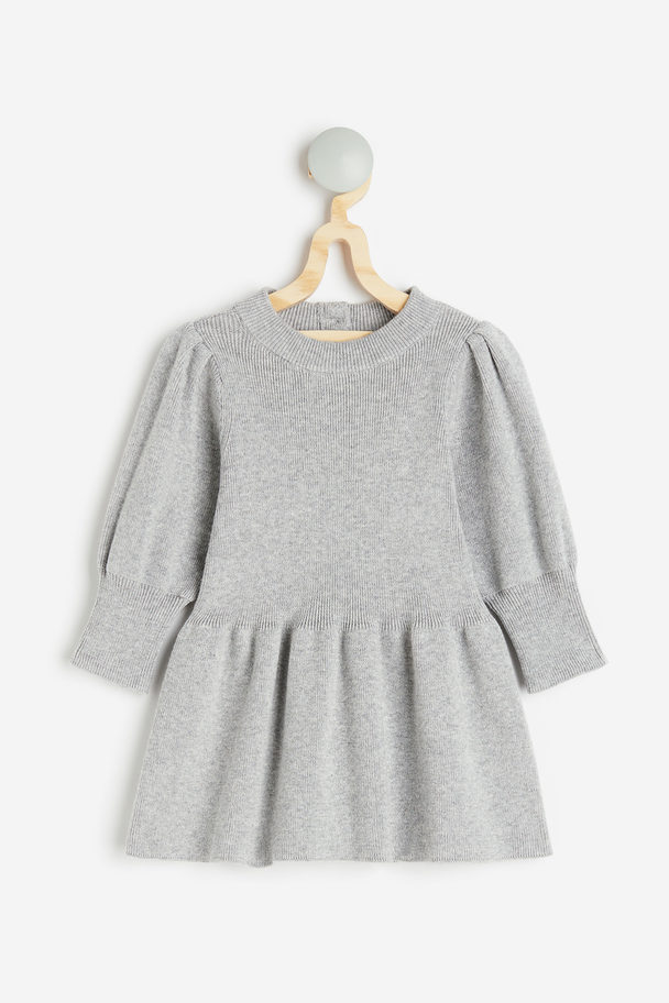 H&M Knitted Dress Light Grey