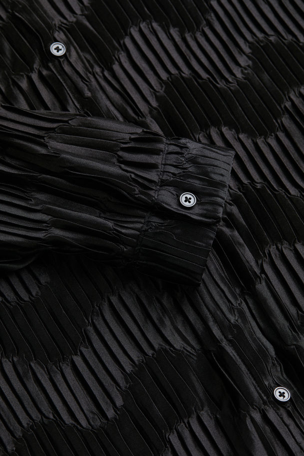 South Beach Plisserad Strandskjorta Black