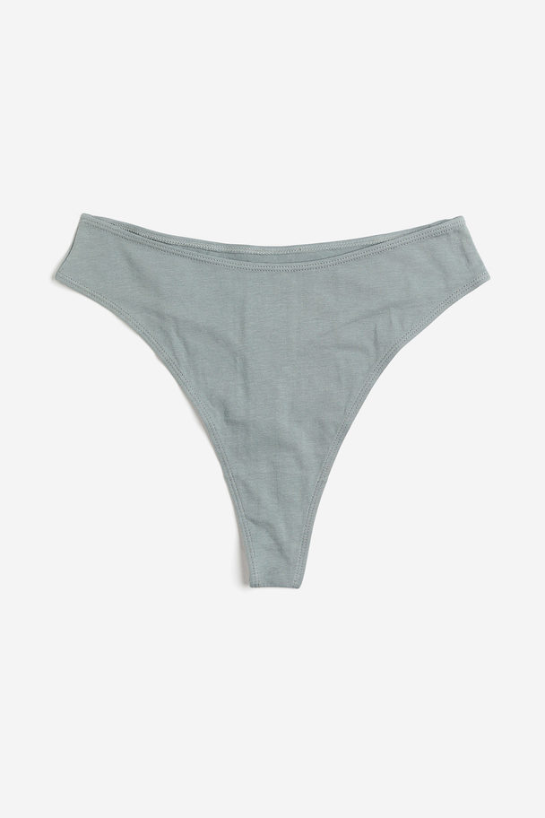 H&M 2-pak Trusser Thong Støvet Lysegrøn