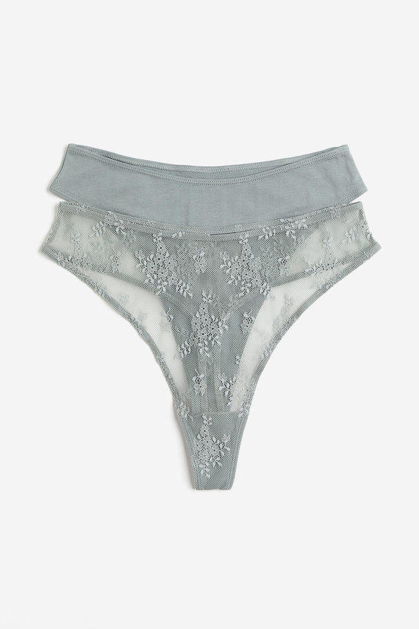 H&M 2-pack Trosa Thong Ljus Dimgrön