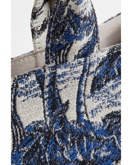H&M Jacquard-weave Handbag Blue/patterned