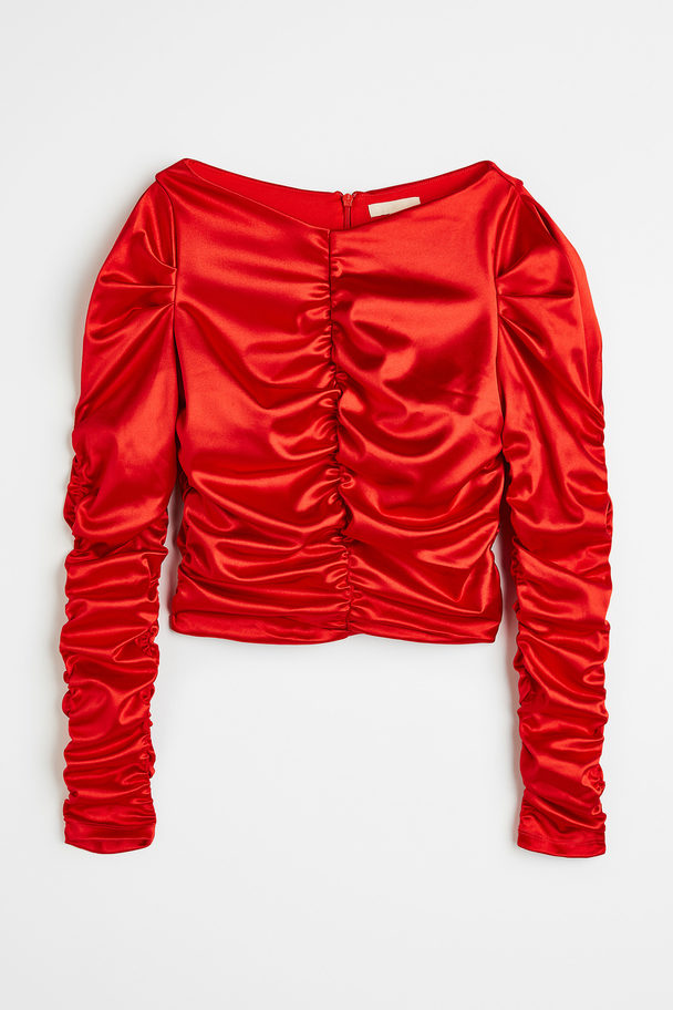 H&M Gathered Top Red