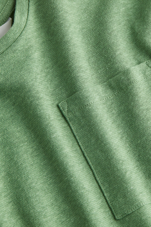 H&M Linen-blend T-shirt Green