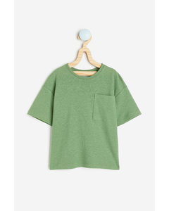 Linen-blend T-shirt Green