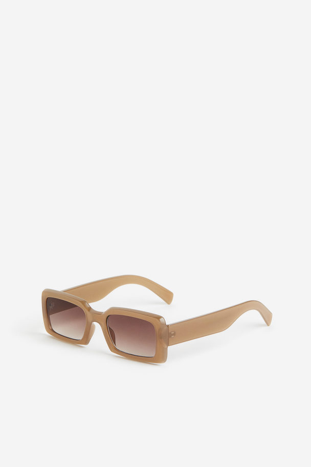 H&M Rechteckige Sonnenbrille Beige