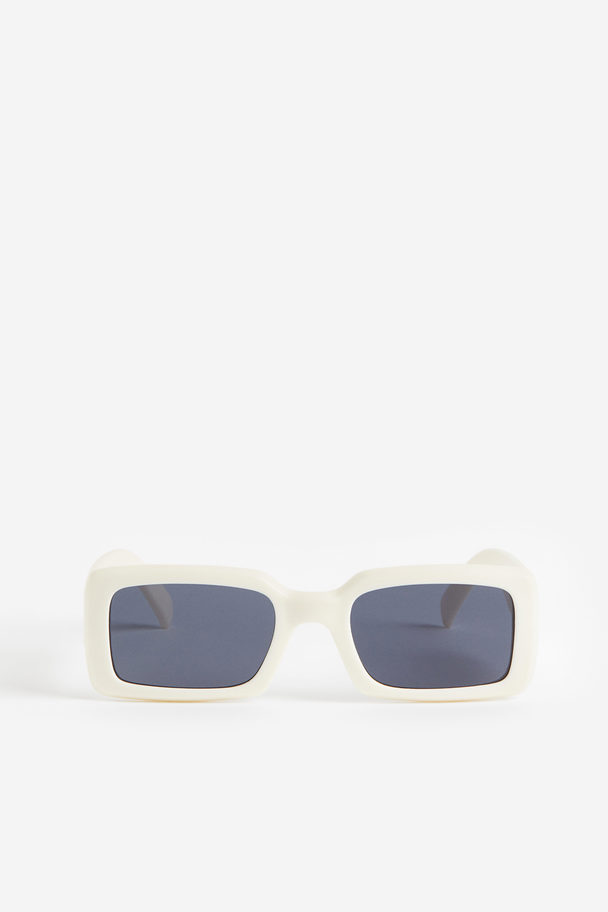 H&M Rechteckige Sonnenbrille Weiß