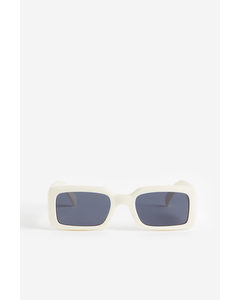 Rechteckige Sonnenbrille Weiß