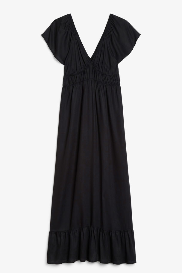 Monki Zwierige Zwarte Maxi-jurk Zwart