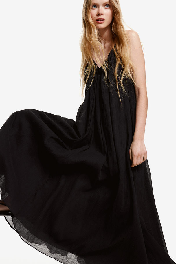 H&M Maxikleid aus Baumwolle Schwarz