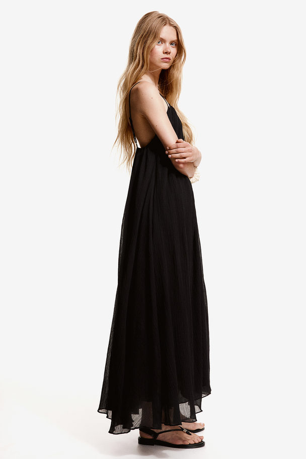 H&M Maxikleid aus Baumwolle Schwarz