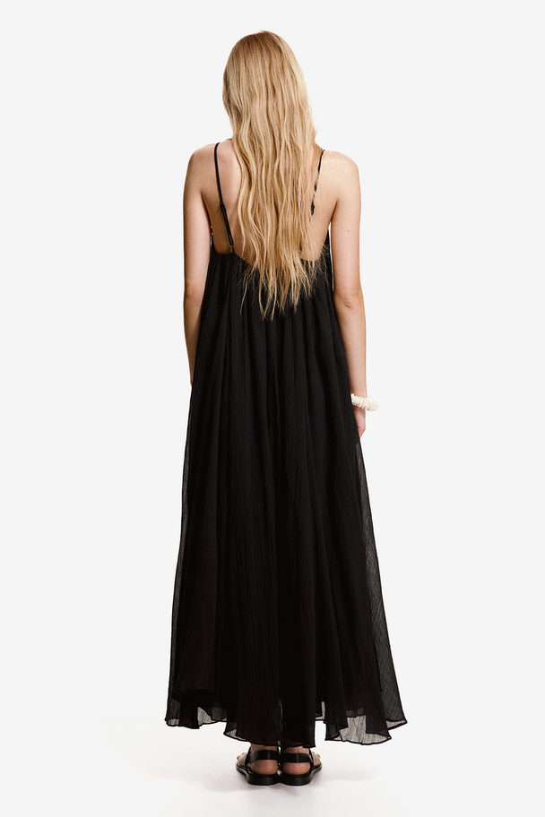 H&M Maxikleid aus Baumwolle Schwarz