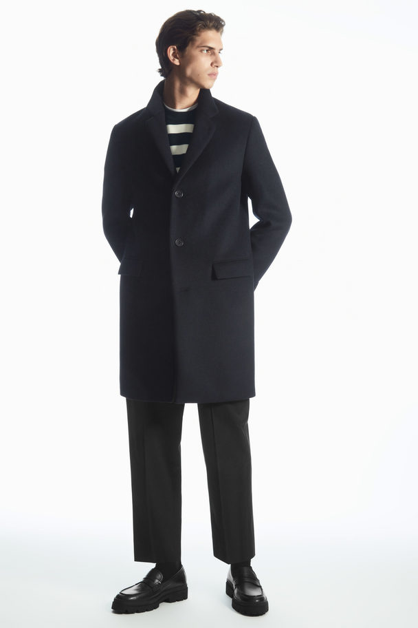 COS Regular-fit Wool-blend Coat Navy