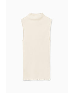 Sleeveless Ribbed Top Off-white