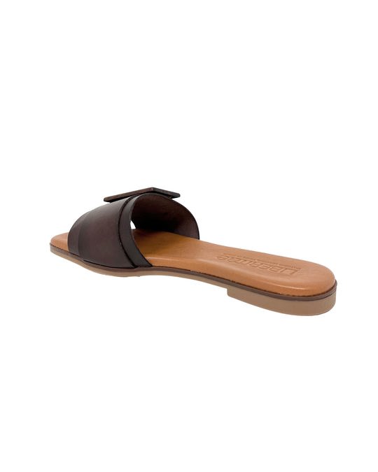 Liberitae Gena Brown Leather Flat Sandal