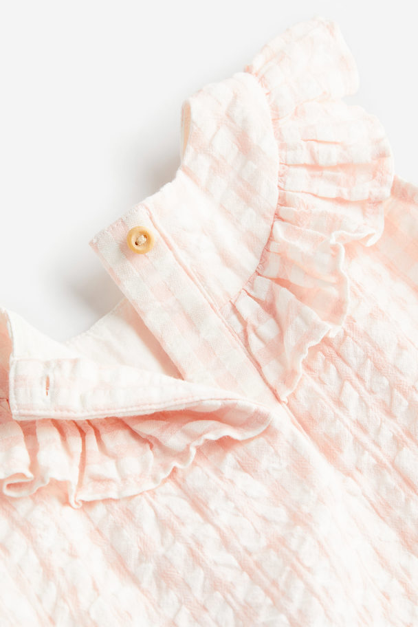 H&M Seersucker Dress Light Pink/checked