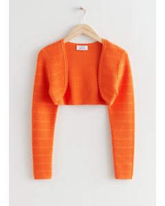Scalloped Knit Cardigan Orange