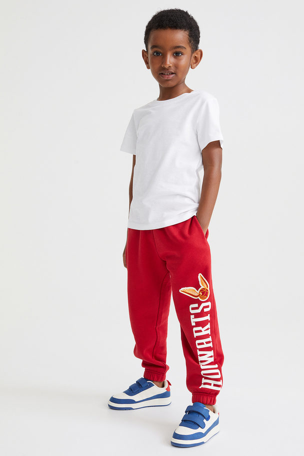 H&M Printed Joggers Red/harry Potter