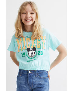 T-shirt Med Tryk Lys Turkis/mickey Mouse