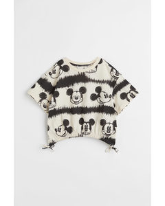 T-shirt Med Snøre Lys Beige/mickey Mouse