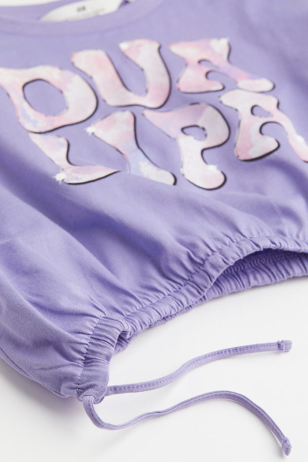 H&M Drawstring T-shirt Purple/dua Lipa