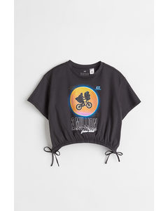 T-Shirt mit Tunnelzug Schwarz/E.T.