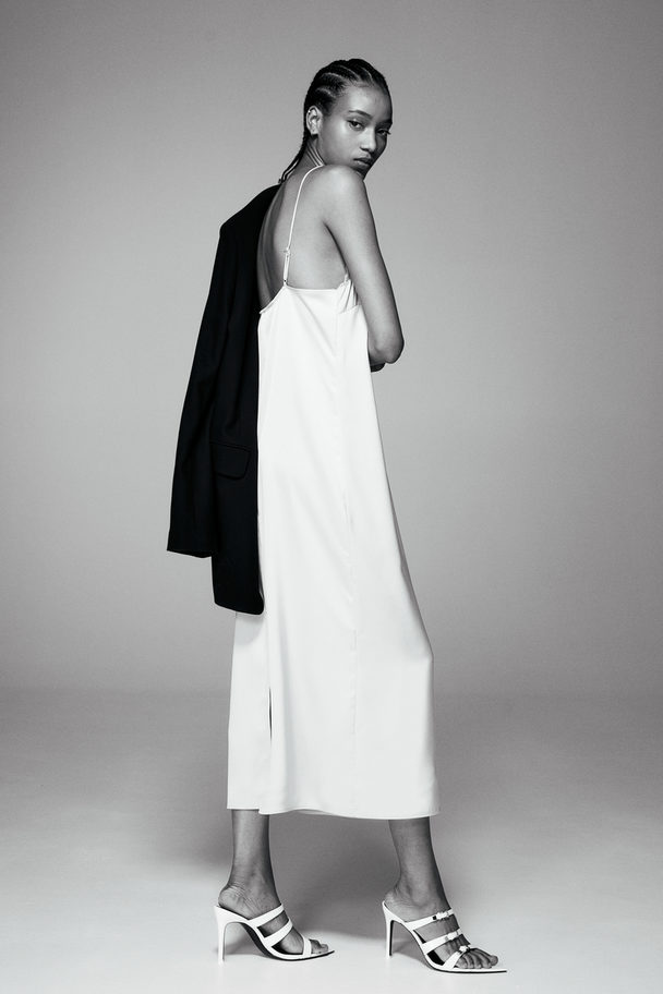 H&M Lace-trimmed Slip Dress Light Beige