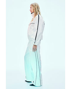 Piping-detail Track Pants Cream