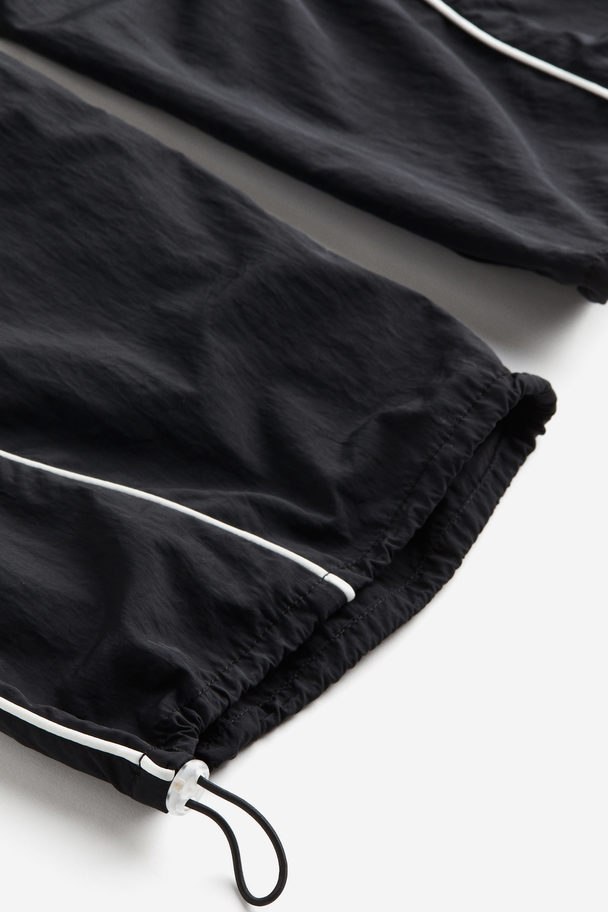 H&M Piping-detail Track Pants Black
