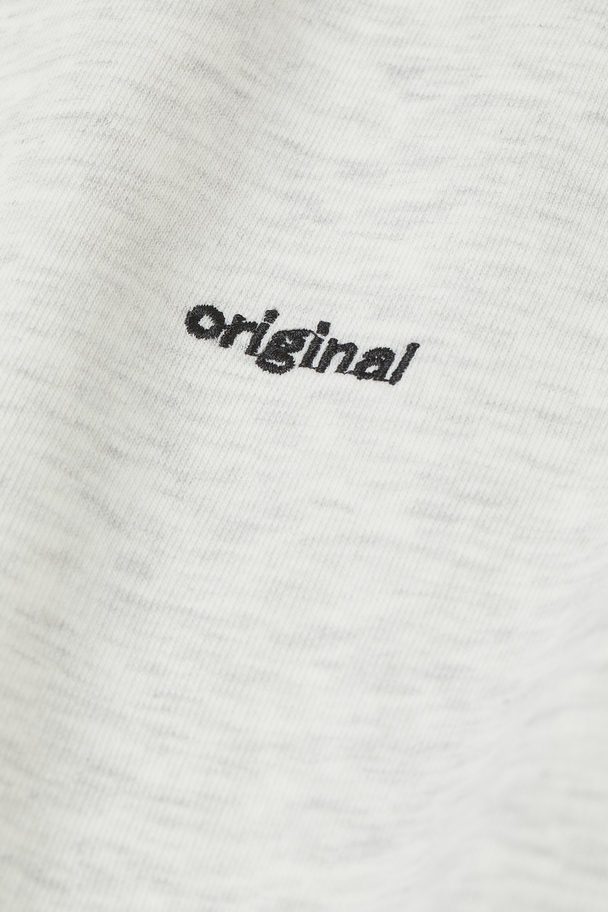 H&M H&m+ Cropped Sweatshirt Lysegråmeleret/original