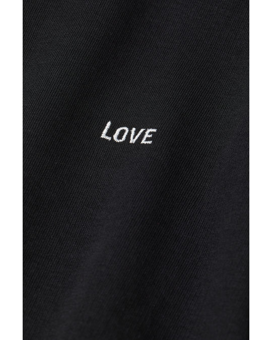H&M H&m+ Cropped Sweatshirt Black/love
