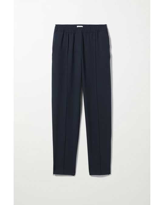Weekday Ossy Pull On Trousers Navy Blue