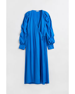 Slå Om-kjole Med Volumen Klar Blå