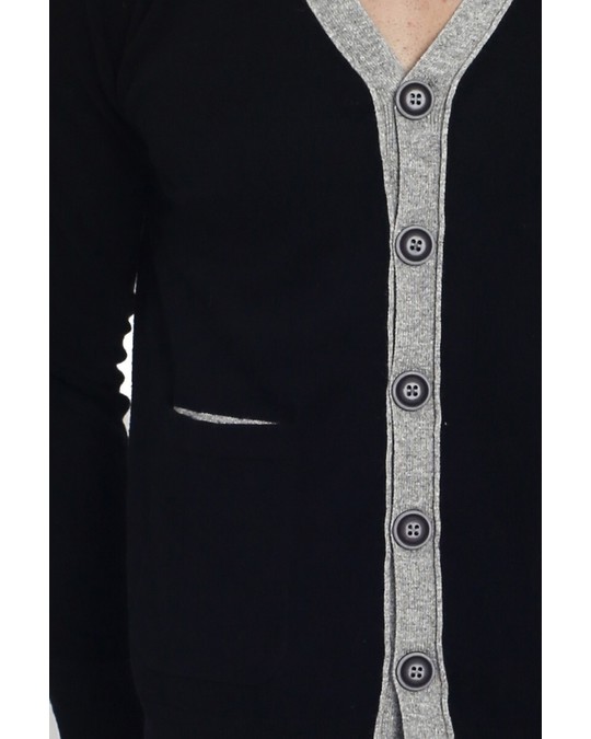 C&Jo Bi-color V-neck Cardigan