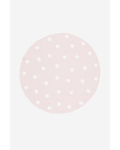 Tufted-spot Cotton Rug Light Pink/spotted