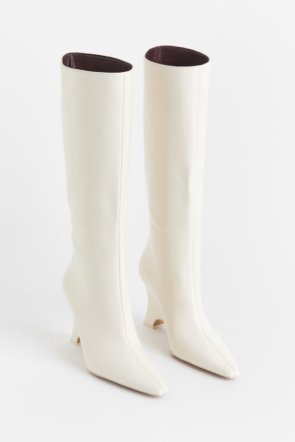 H&M Wedge-heeled Boots White