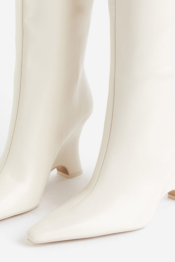 H&M Wedge-heeled Boots White